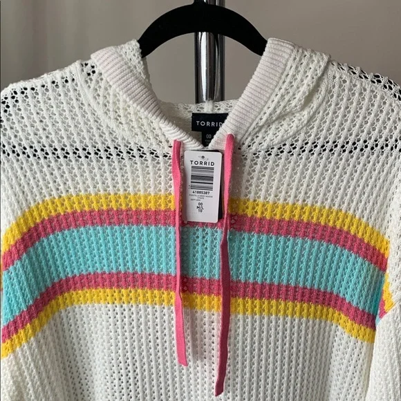 NWT Torrid Pointelle Boxy Hoodie - Picture 4 of 7